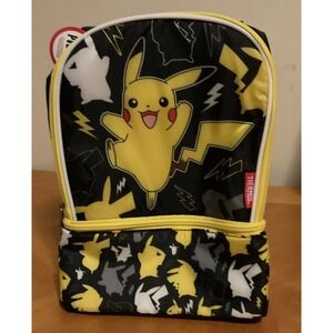 Thermos Pokemon Pikachu Zippered Lunch Bag, Top Carry Handle 2 Compartments, NWT